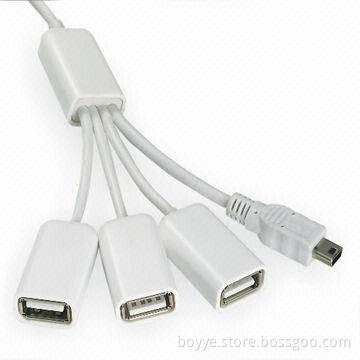 3-port Hub with Mini Port, Unique Fashion Style and 500mA Current Consumption